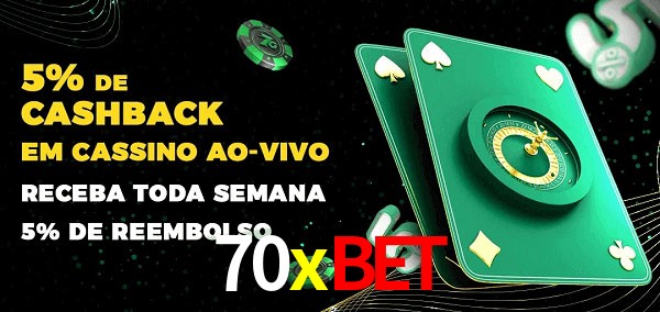Promoções do cassino ao Vivo 70xbet